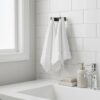 N354 – Premium Square Double Hook ( Concealed Screws ) – Black 4 Premium Wall-Mounted Square Double Hook | Minimalist Matte Black Dual Robe & Towel Hanger with Concealed Mounting System