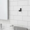 N359 – Premium Square Single Hook ( Concealed Screws ) – Black 2 Premium Wall-Mounted Square Single Hook | Minimalist Matte Black Robe & Towel Hanger with Concealed Mounting System