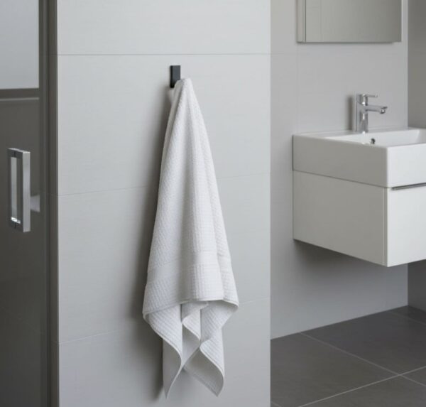 N359 – Premium Square Single Hook ( Concealed Screws ) – Black 4 Premium Wall-Mounted Square Single Hook | Minimalist Matte Black Robe & Towel Hanger with Concealed Mounting System