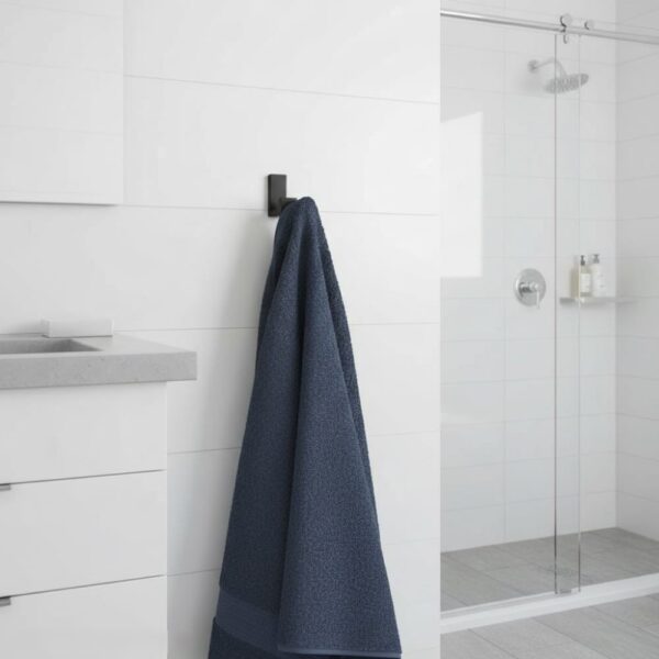 N359 – Premium Square Single Hook ( Concealed Screws ) – Black 5 Premium Wall-Mounted Square Single Hook | Minimalist Matte Black Robe & Towel Hanger with Concealed Mounting System