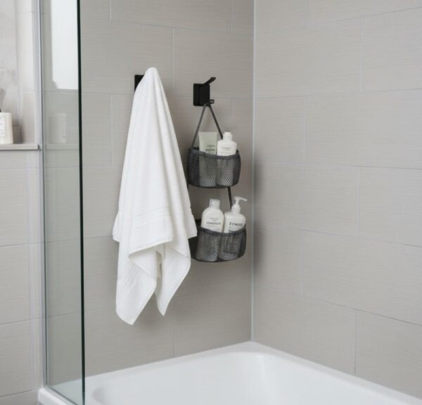 Premium Slotted Matte Black Double-Sided Single Hook | Heavy-Duty Damage-Free 3M Self-Adhesive Wall Hanger for Robes & Towels
