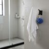 Premium Slotted Matte Black Double-Sided Single Hook | Heavy-Duty Damage-Free 3M Self-Adhesive Wall Hanger for Robes & Towels