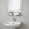 Premium Wall-Mounted ABS Vanity Shelf | Chrome-Plated Plastic Bathroom Storage Tray with Integrated Drainage Slots