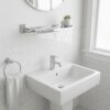Premium Wall-Mounted ABS Vanity Shelf | Chrome-Plated Plastic Bathroom Storage Tray with Integrated Drainage Slots